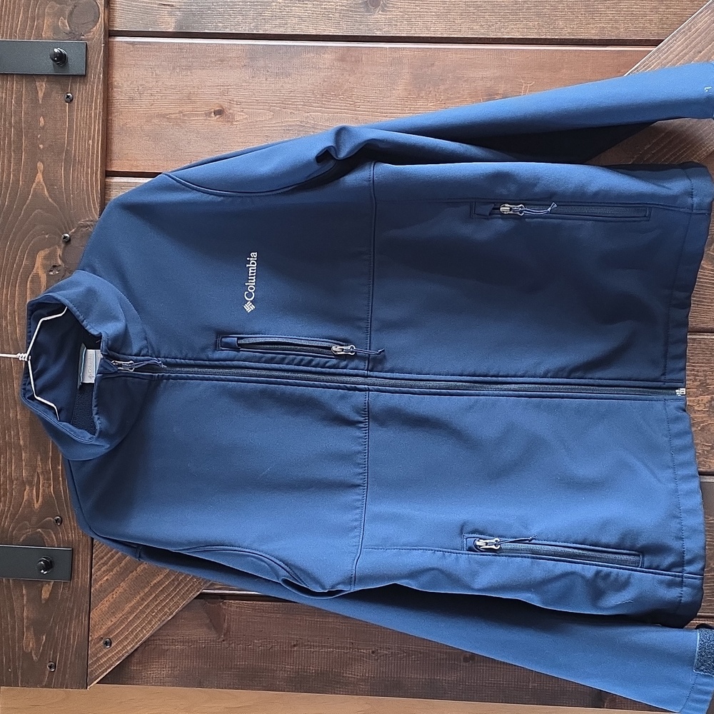 Columbia Men's Jacket Navy Blue Size XL EUC Softshell Fleece Lined